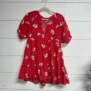 Red Floral Mini Dress